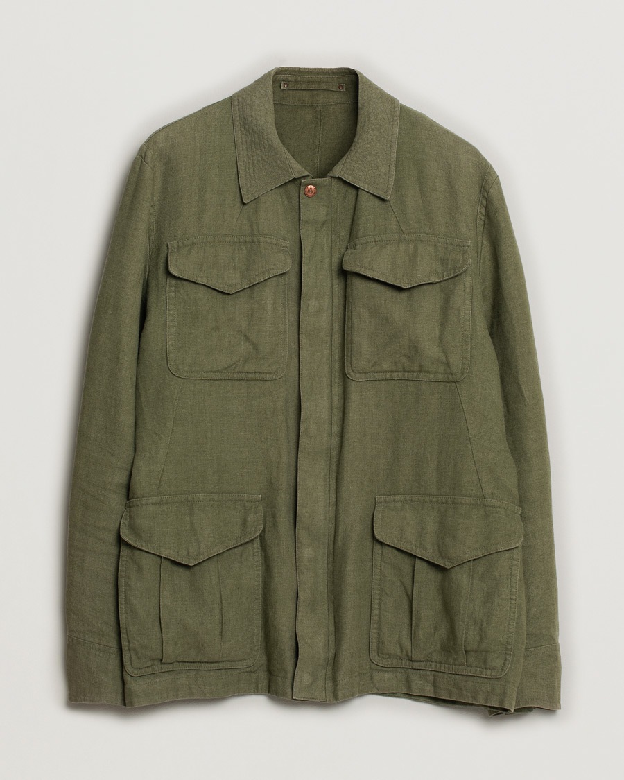 Hombres | Abrigos y chaquetas | Pre-owned | Private White V.C. Linen Field Jacket Green