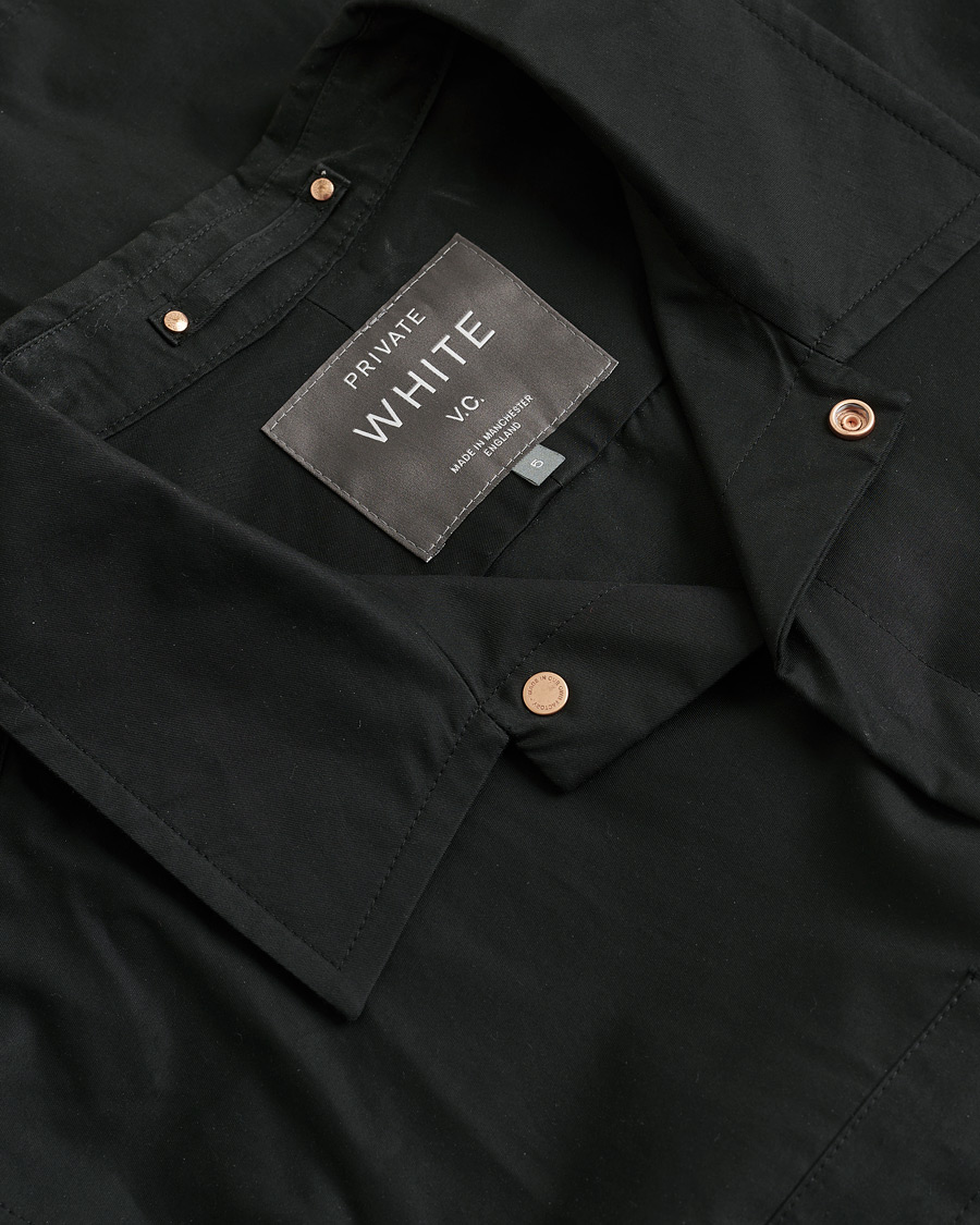 Hombres | Private White V.C. Overshirt Black 5 - L | Pre-owned | Private White V.C. Overshirt Black 5 - L