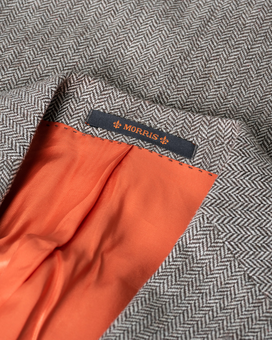 Hombres | Blazers | Pre-owned | Morris Herringbone Wool Blazer Beige 50