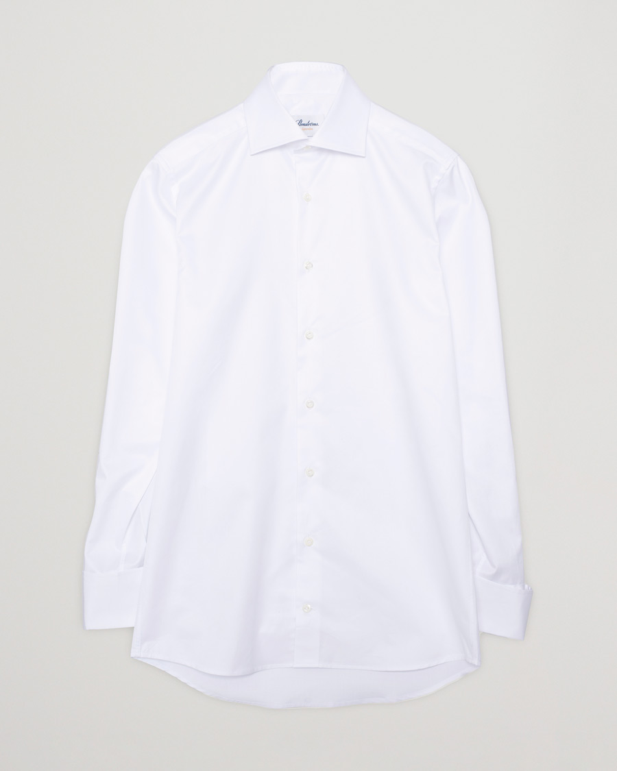 Hombres | Camisas | Pre-owned | Stenströms Superslim Double Cuff Cotton Shirt White 36 - S