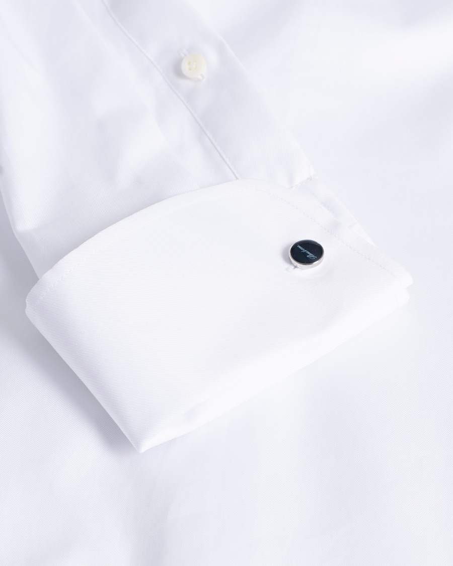Hombres | Camisas | Pre-owned | Stenströms Superslim Double Cuff Cotton Shirt White 36 - S