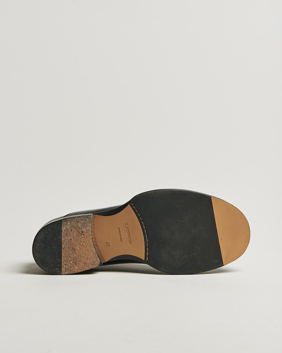 Hombres | Lanvin Leather Derby Black Calf | Pre-owned | Lanvin Leather Derby Black Calf