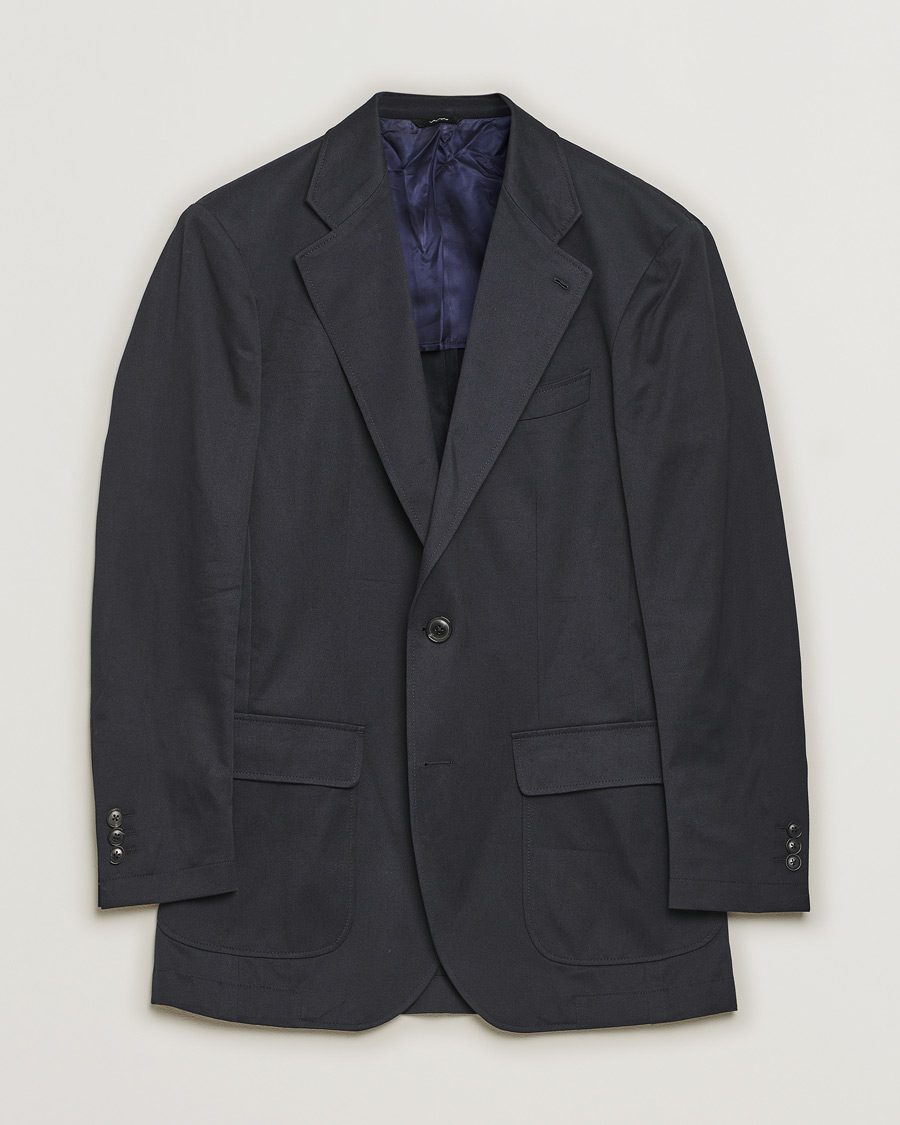 Hombres | Pre-owned Blazers | Pre-owned | Berg&Berg Cotton Blazer Navy 48