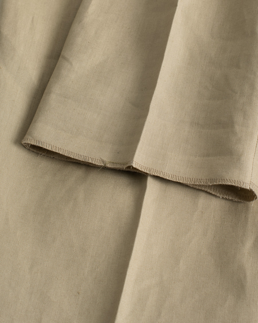 Hombres | Beams F Pleated Linen Trousers Beige | Pre-owned | Beams F Pleated Linen Trousers Beige