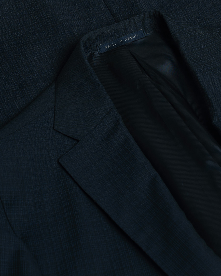 Hombres | Blazers | Pre-owned | Gaiola Napoli Single Breasted Wool Suit Navy 50