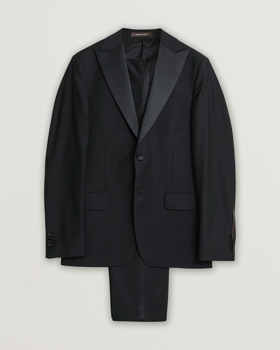 Hombres | Oscar Jacobson Elder & Denz Wool Tuxedo Black 46 | Pre-owned | Oscar Jacobson Elder & Denz Wool Tuxedo Black 46