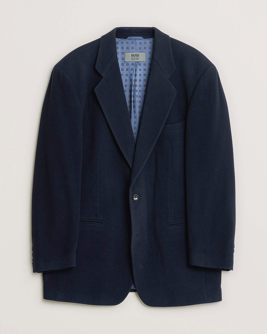 Hombres | Pre-owned Blazers | Pre-owned | BOSS Vintage Cashmere Blend Blazer Navy 48