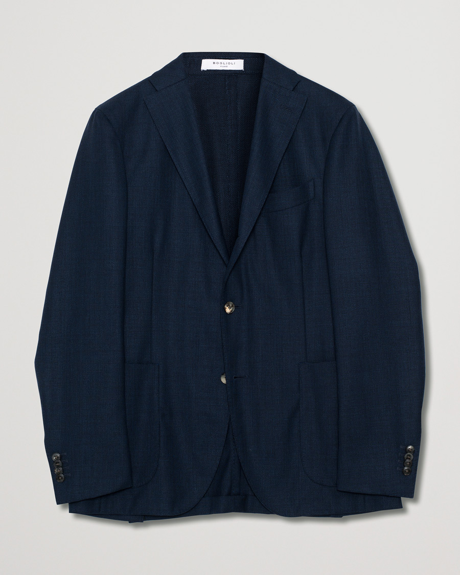 Hombres | Blazers | Pre-owned | Boglioli K Jacket Wool Hopsack Blazer Navy