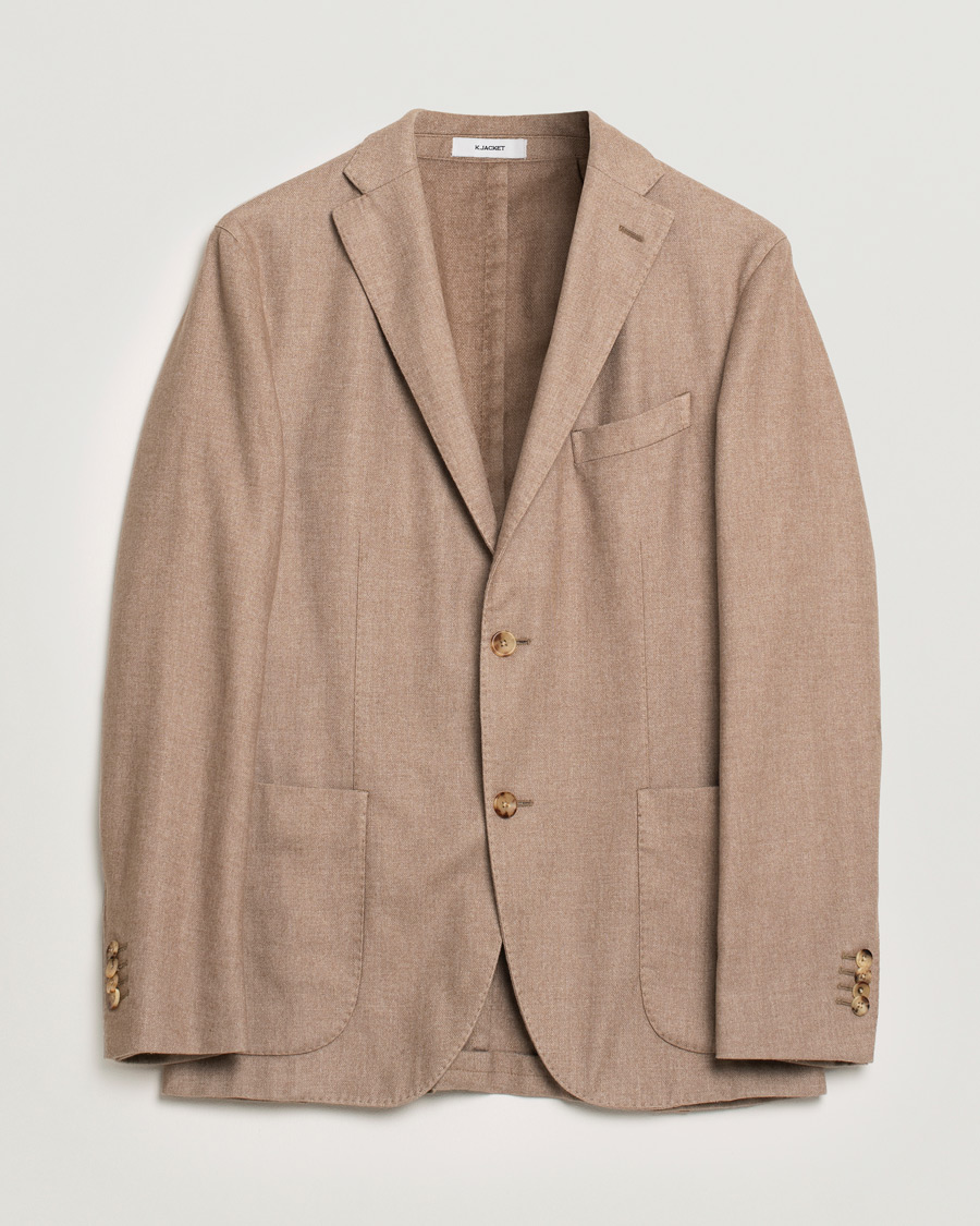 Hombres | Blazers | Pre-owned | Boglioli K Jacket Cashmere Flannel Blazer Taupe 48