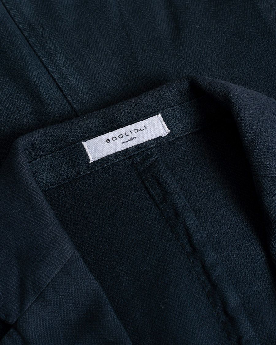 Hombres | Blazers | Pre-owned | K Jacket Herringbone Blazer Navy 48