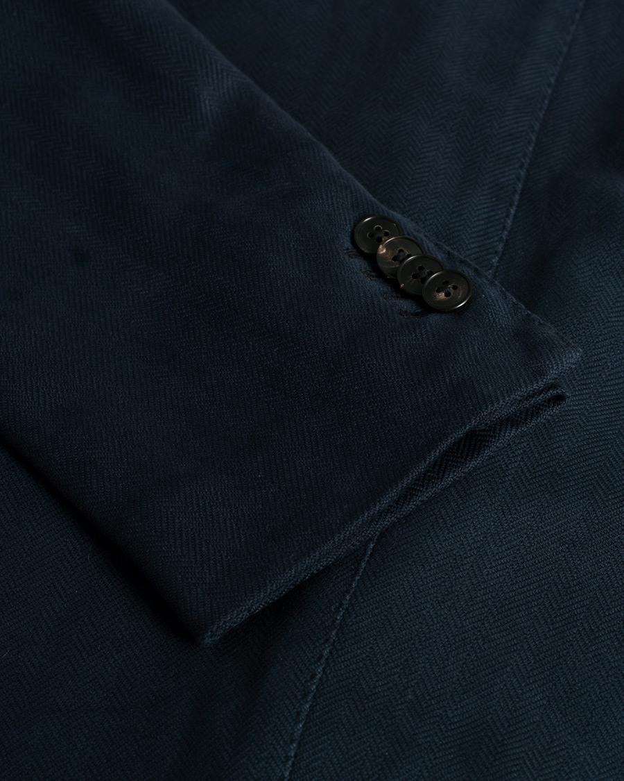 Hombres | Blazers | Pre-owned | K Jacket Herringbone Blazer Navy 48