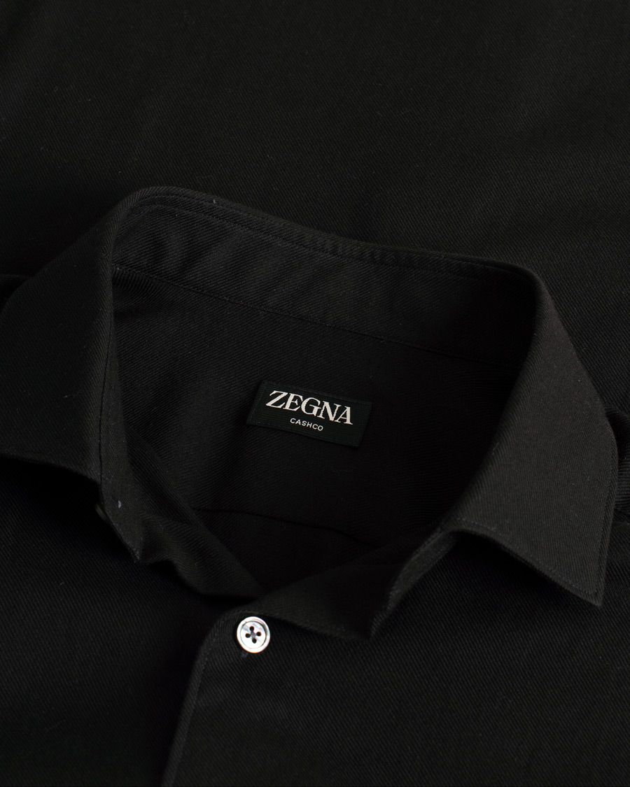 Hombres | Camisas | Pre-owned | Zegna Cotton/Cashmere Casual Shirt Black