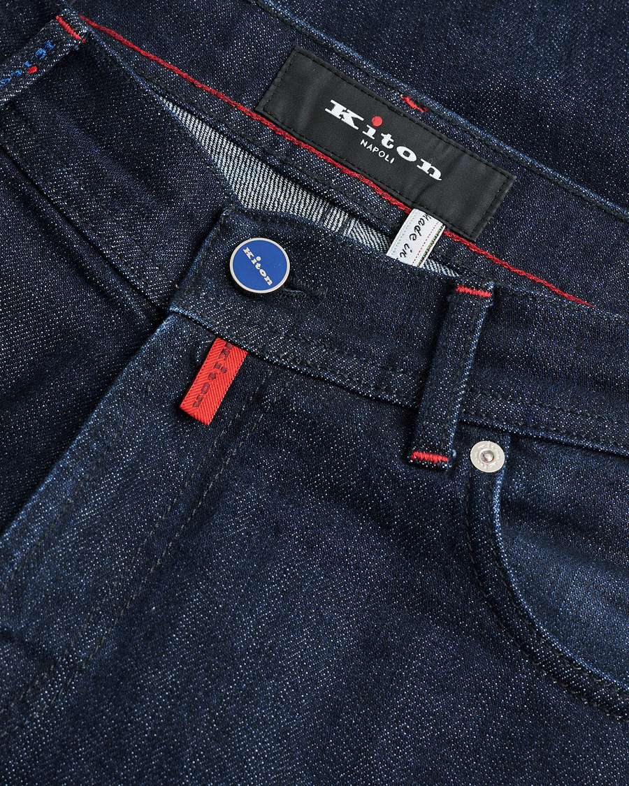 Hombres | Pre-owned Vaqueros | Pre-owned | Kiton Slim Fit Stretch Jeans Dark Blue Wash W32