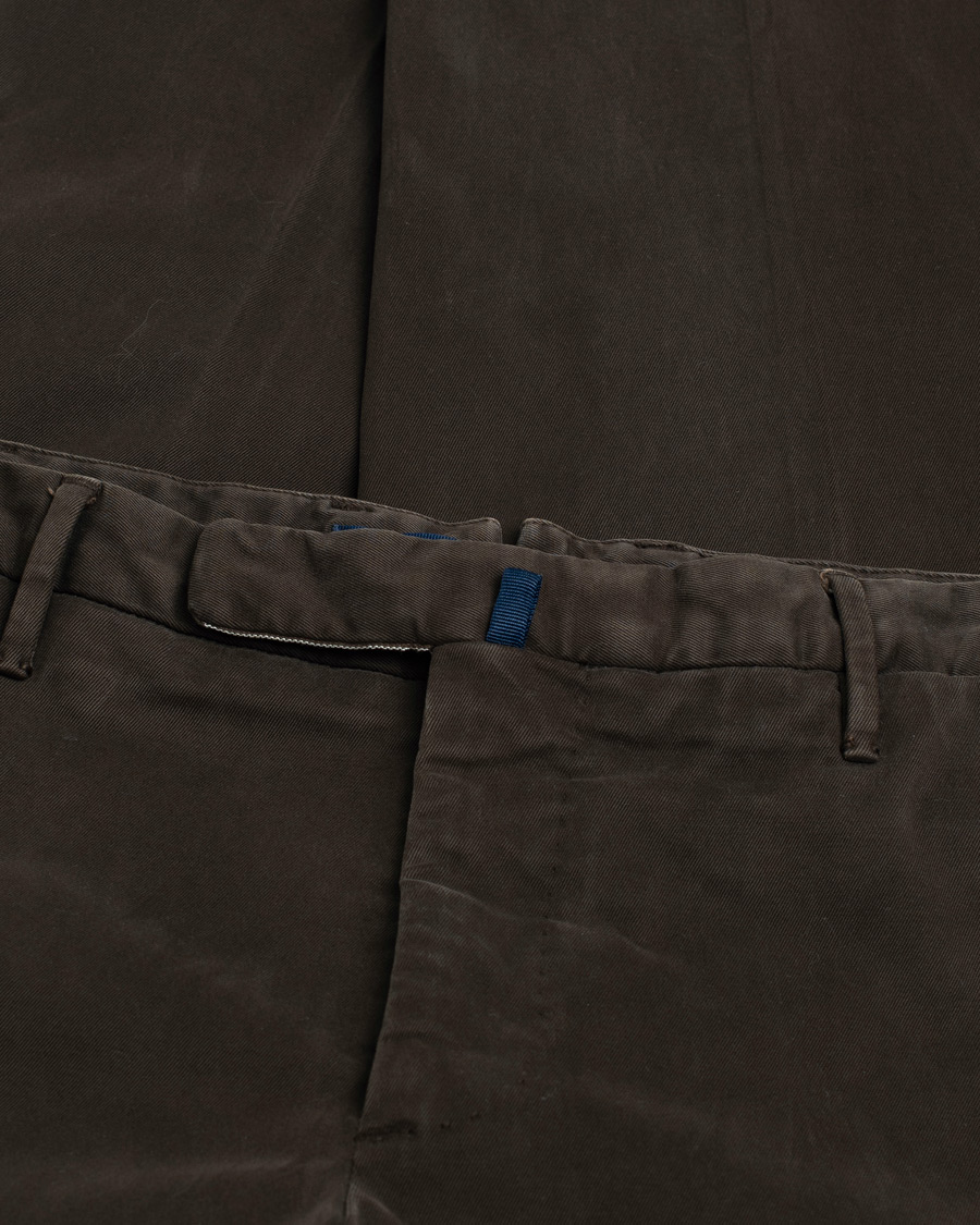 Hombres | Pantalones | Pre-owned | Incotex Slim Fit Cotton Stretch Chinos Dark Brown