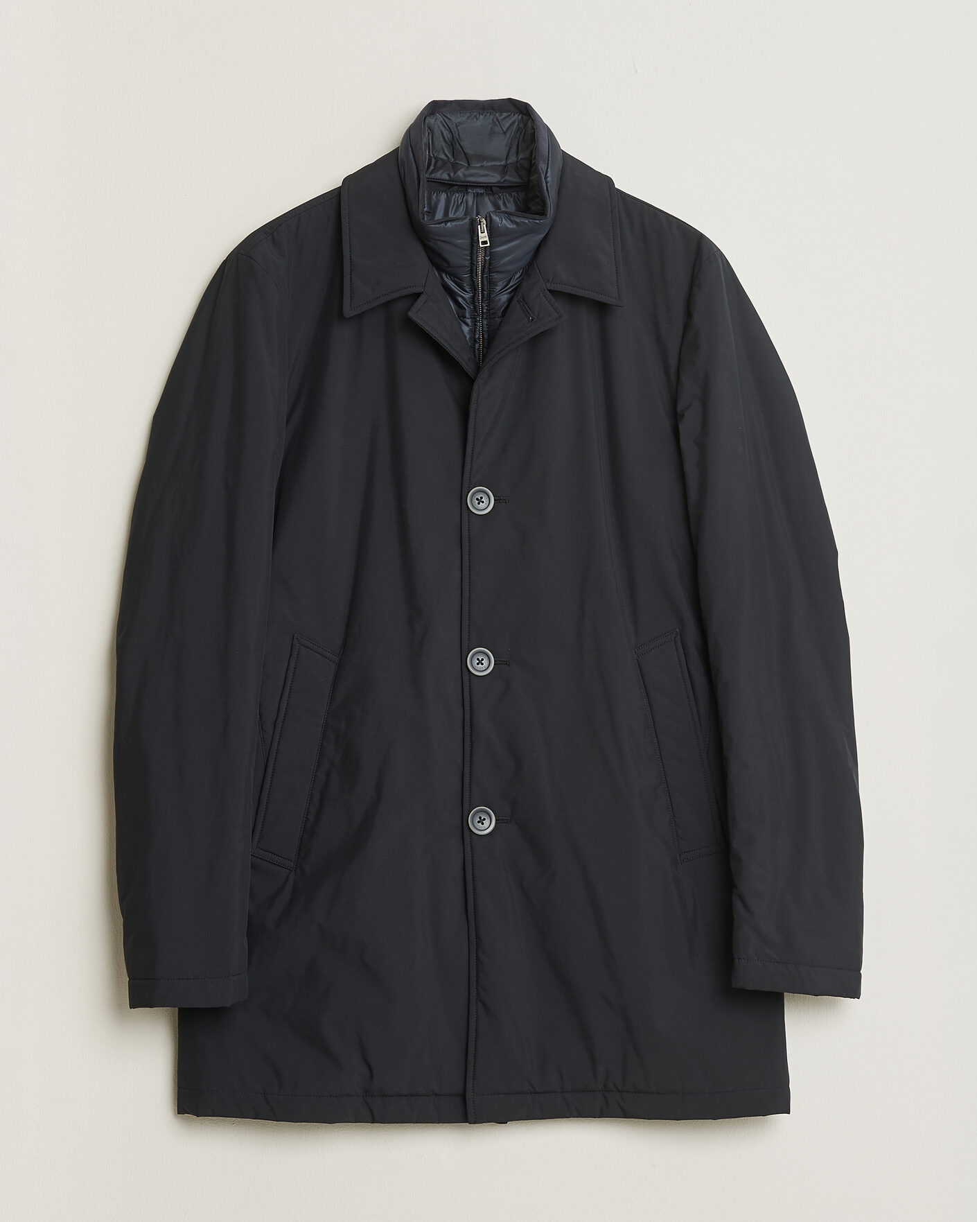 Hombres | Pre-owned Chaquetas | Herno | Nylon City Coat Navy 50
