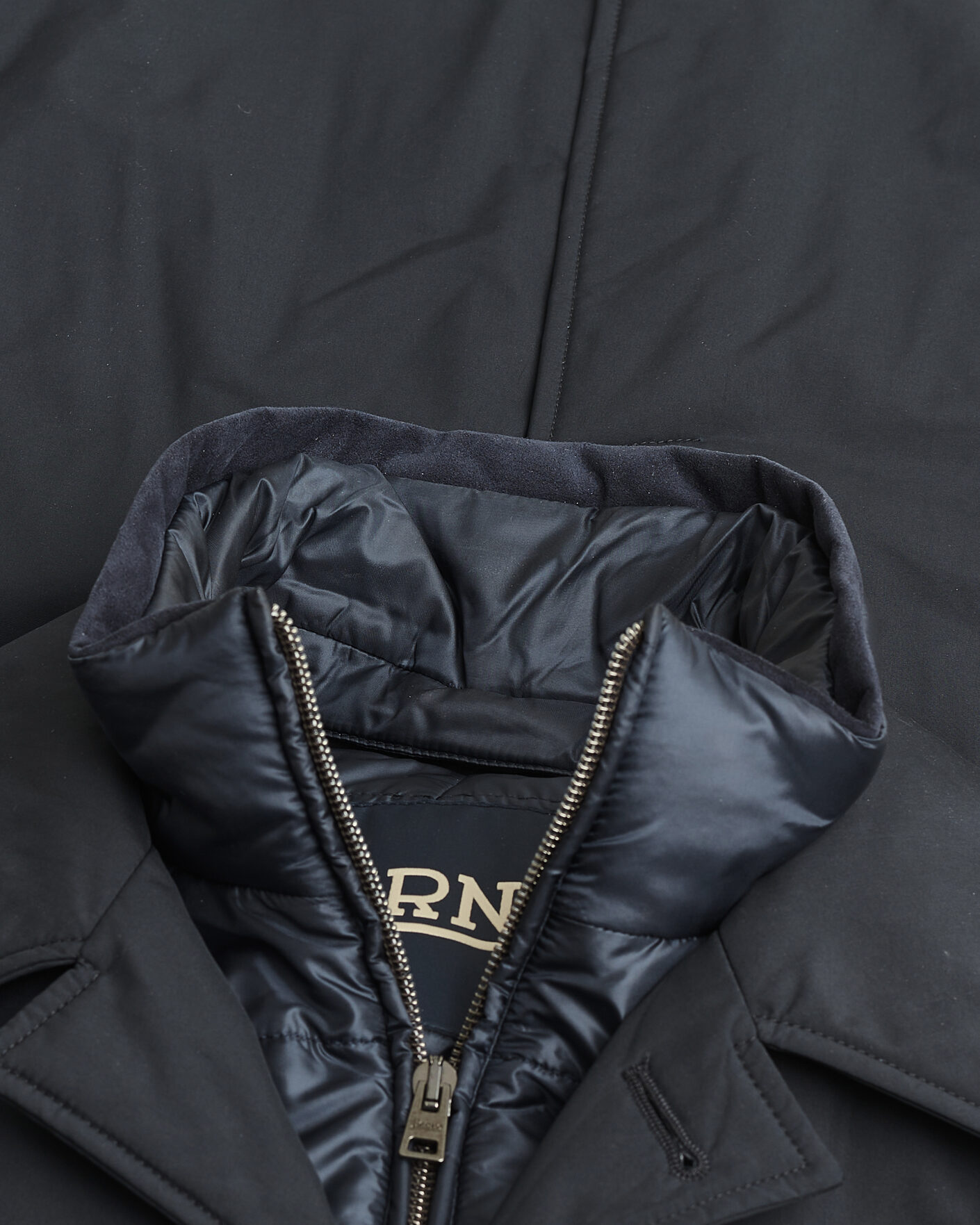 Hombres | Pre-owned Chaquetas | Herno | Nylon City Coat Navy 50