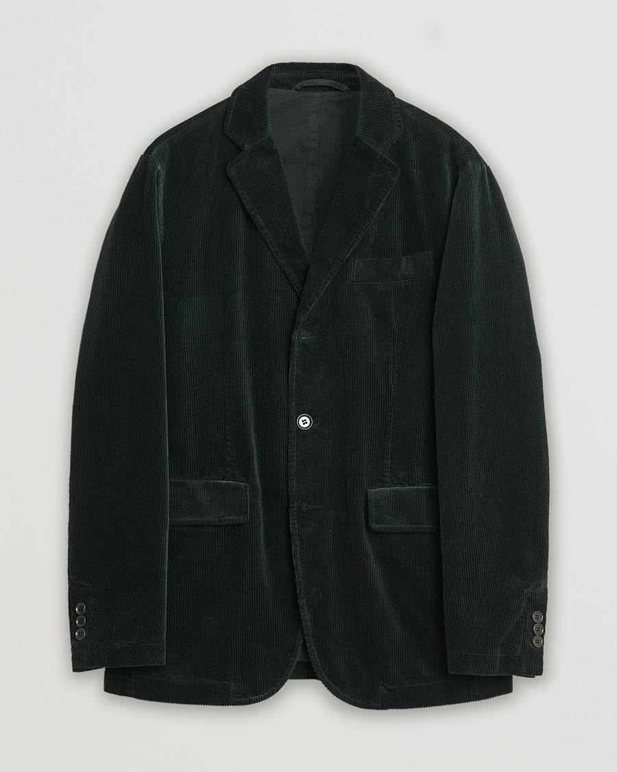 Hombres | Aspesi Corduroy Blazer Emerald S | Pre-owned | Aspesi Corduroy Blazer Emerald S