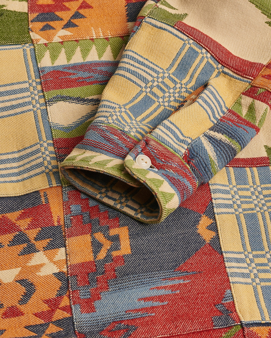 Hombres | Camisas | Pre-owned | RRL Matlock Patchwork Workshirt Red/Multi M