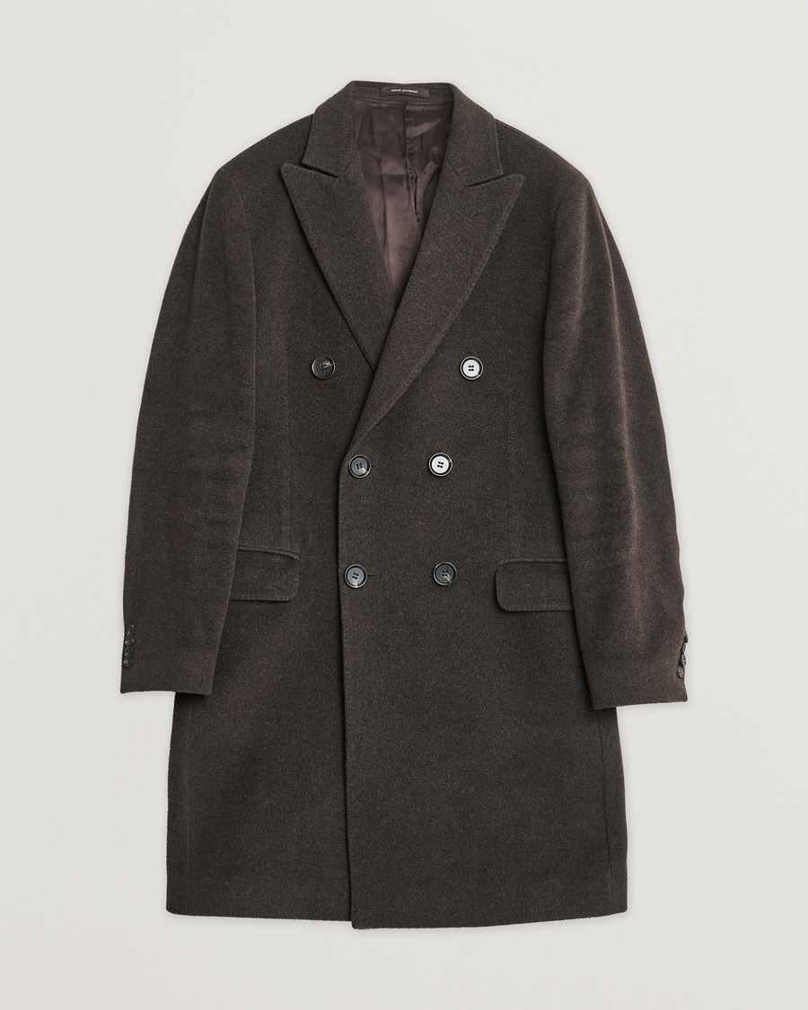 Hombres | Pre-owned Chaquetas | Pre-owned | Oscar Jacobson Sebastian Wool/Cashmere Double Breasted Coat Brown 48