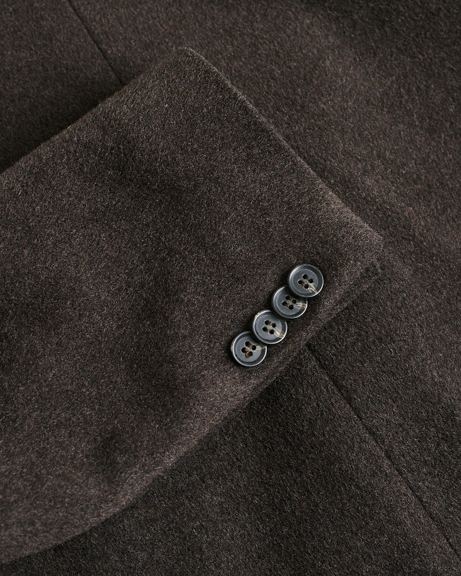 Hombres | Oscar Jacobson Sebastian Wool/Cashmere Double Breasted Coat Brown 48 | Pre-owned | Oscar Jacobson Sebastian Wool/Cashmere Double Breasted Coat Brown 48