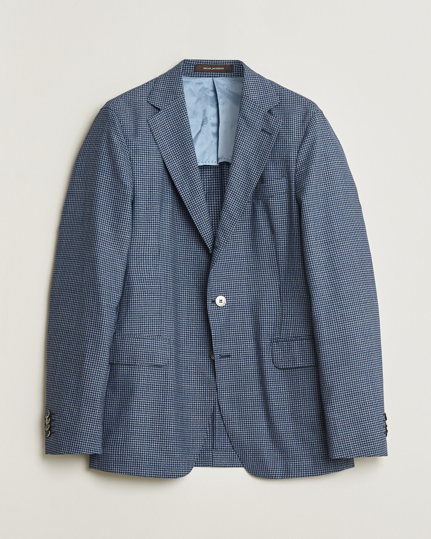Hombres | Pre-owned Blazers | Pre-owned | Oscar Jacobson Evens Checked Blazer Blue 50
