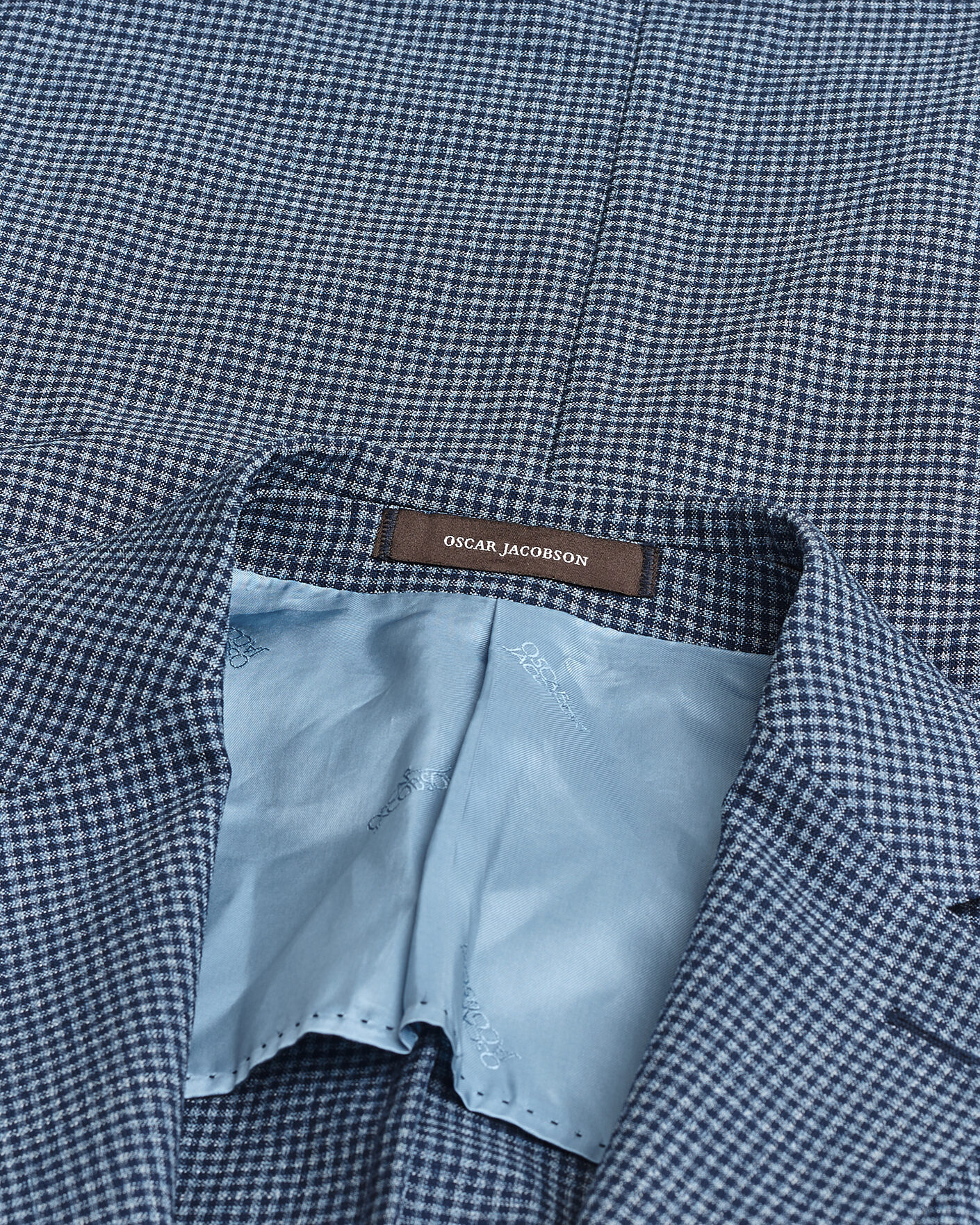 Hombres | Pre-owned Blazers | Pre-owned | Oscar Jacobson Evens Checked Blazer Blue 50