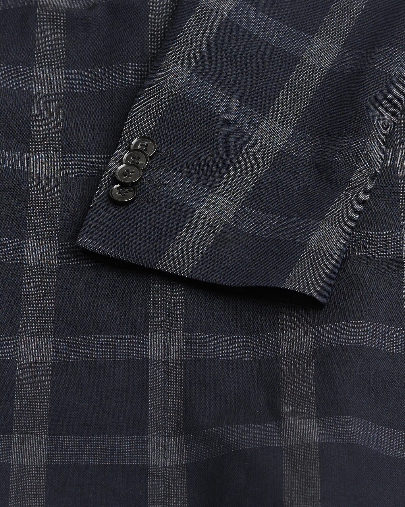 Hombres | Pre-owned Blazers | Pre-owned | Oscar Jacobson Epic Checked Wool Blazer Blue 52