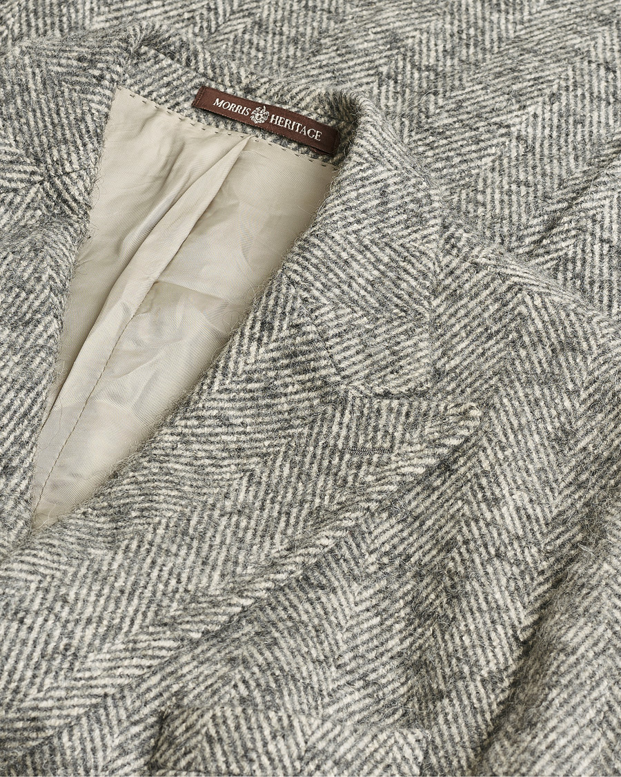Hombres | Pre-owned Chaquetas | Pre-owned | Morris Double Breasted Herringbone Wool Coat Grey 52