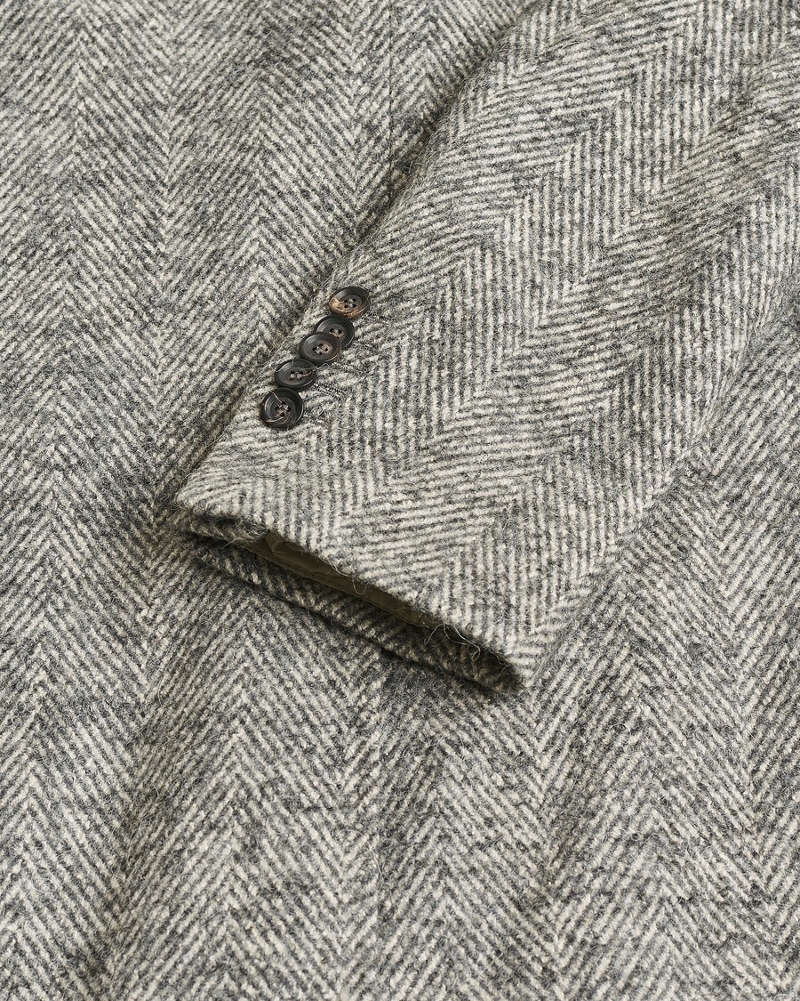 Hombres | Pre-owned Chaquetas | Pre-owned | Morris Double Breasted Herringbone Wool Coat Grey 52