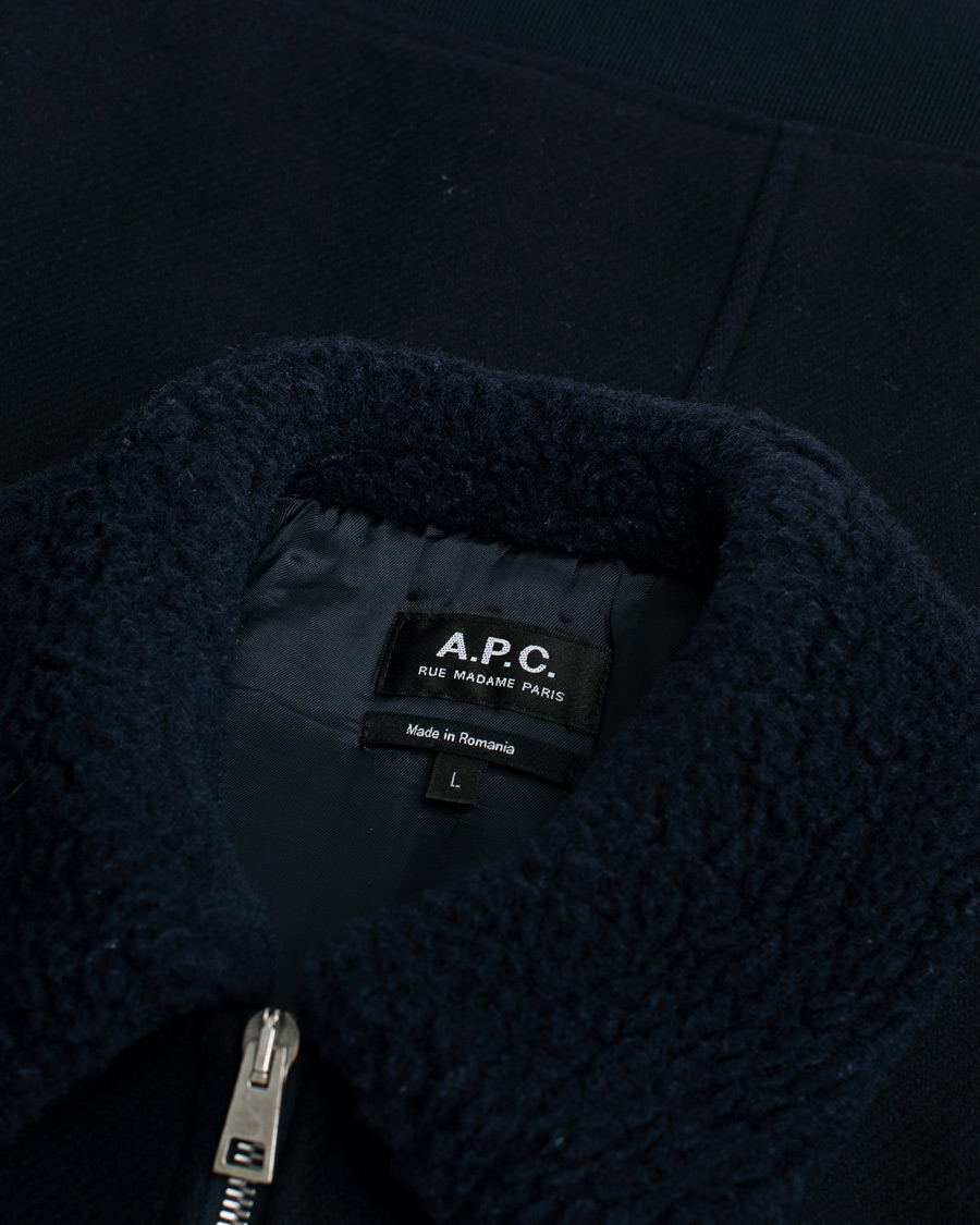 Hombres | Abrigos y chaquetas | Pre-owned | A.P.C. Ben Shearling Bomber Jacket Dark Navy