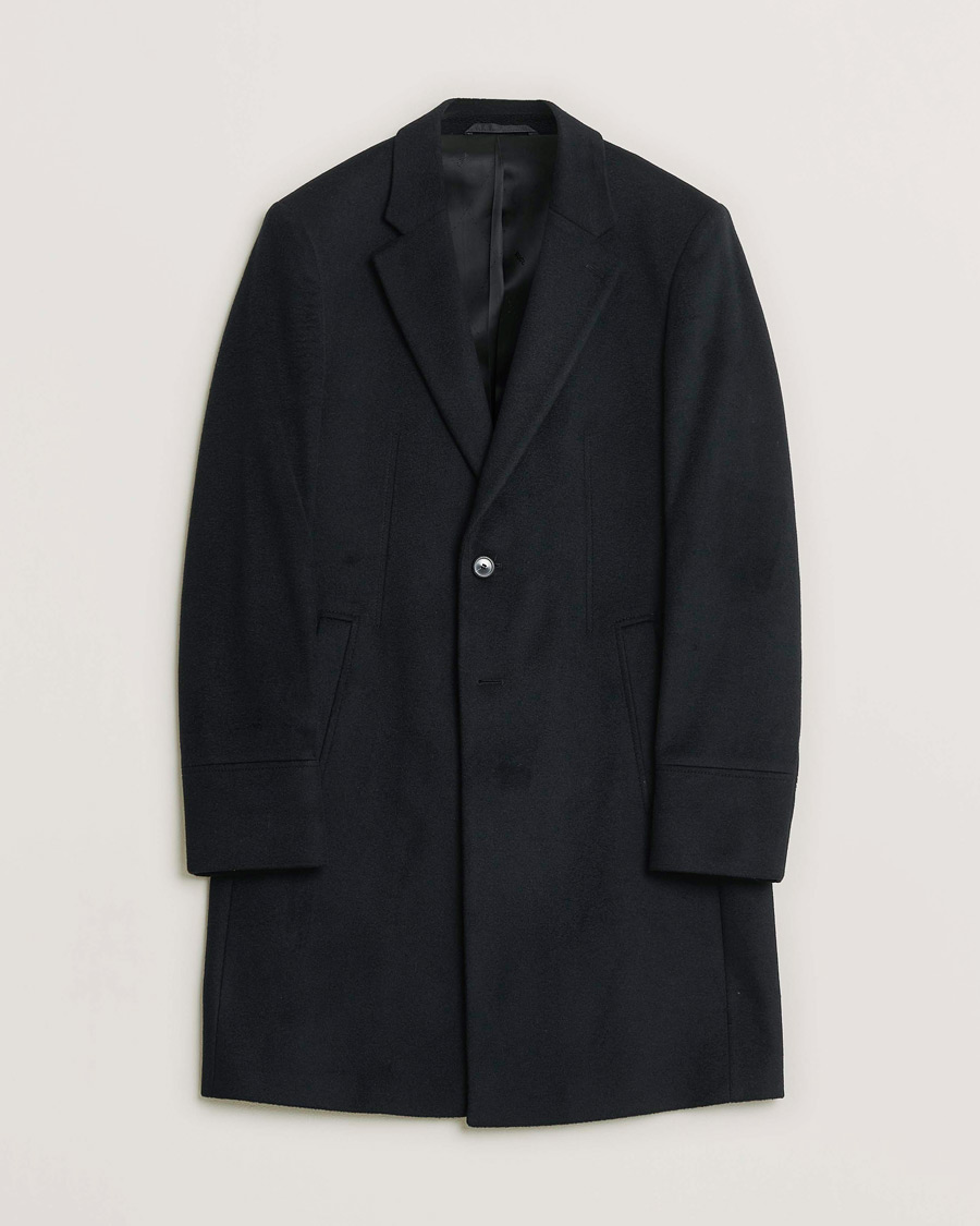 Hombres | Pre-owned Chaquetas | Pre-owned | HUGO Cashmere Coat Black 46
