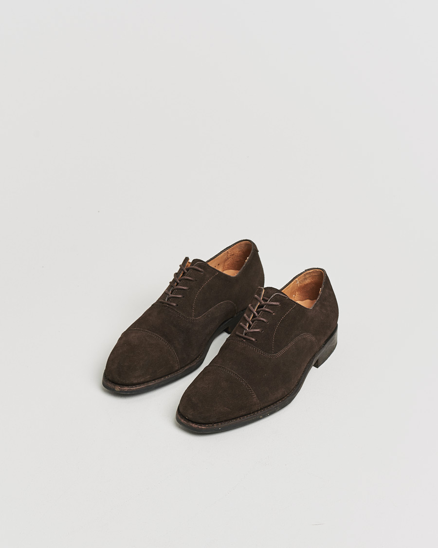 Hombres | Pre-owned Zapatos cosidos a mano | Pre-owned | Myrqvist Äppelviken Oxford Dark Brown Suede UK6 - EU40