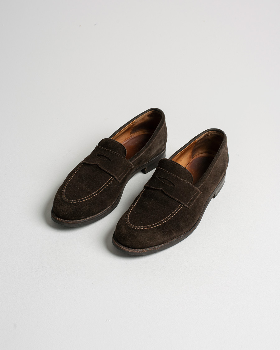 Hombres | Morjas Penny Loafer Dark Brown Suede UK9 - EU43 | Pre-owned | Morjas Penny Loafer Dark Brown Suede UK9 - EU43