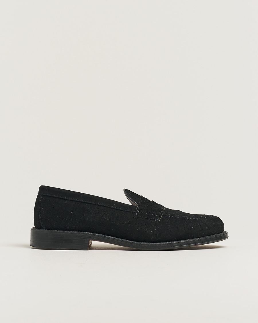 Hombres | Alden 5737F Penny Loafer Black Suede US7,5 - EU41 | Pre-owned | Alden 5737F Penny Loafer Black Suede US7,5 - EU41