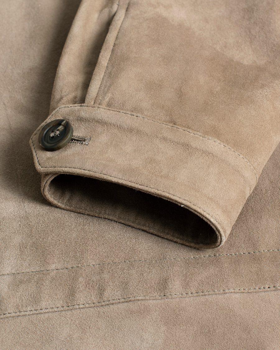 Hombres | Abrigos y chaquetas | Pre-owned | Canali Suede Safari Jacket Beige 50
