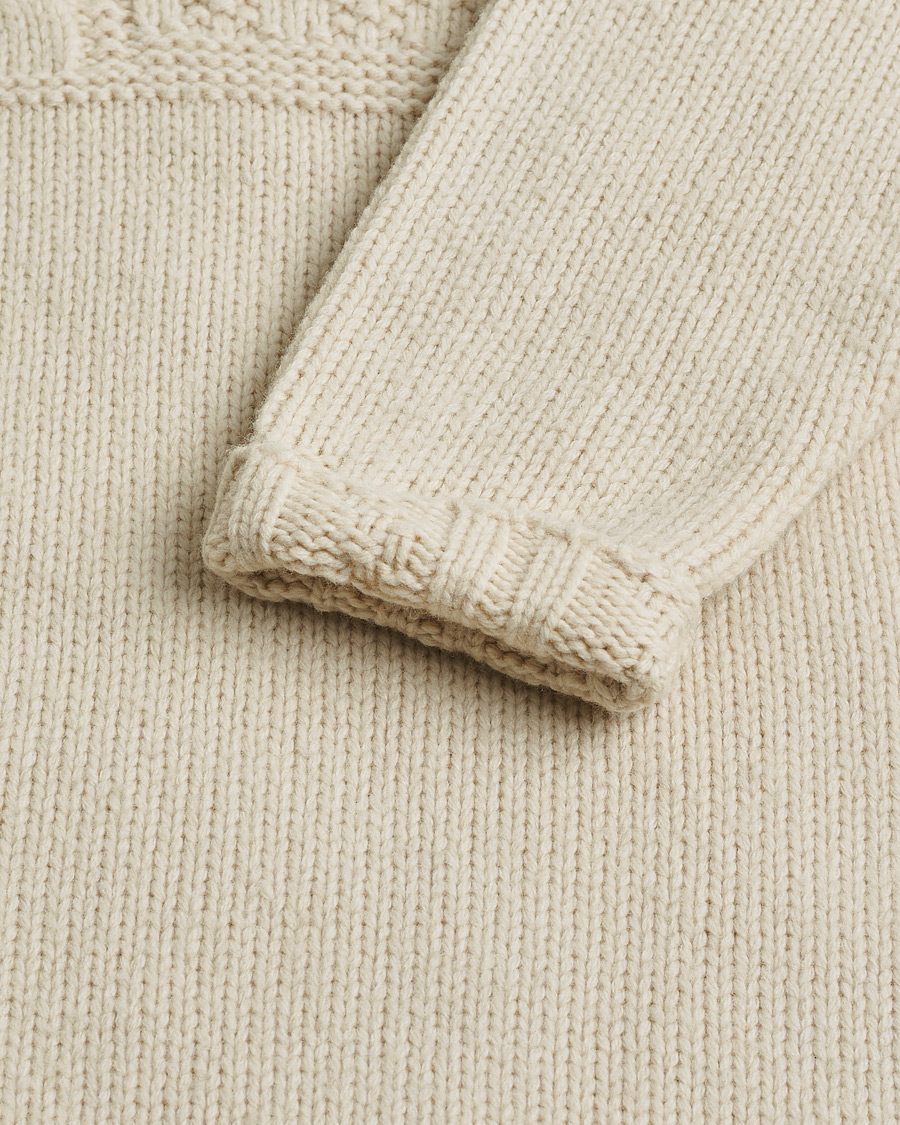 Hombres | Polo Ralph Lauren Wool Knitted Aran Rollneck Cream | Pre-owned | Polo Ralph Lauren Wool Knitted Aran Rollneck Cream