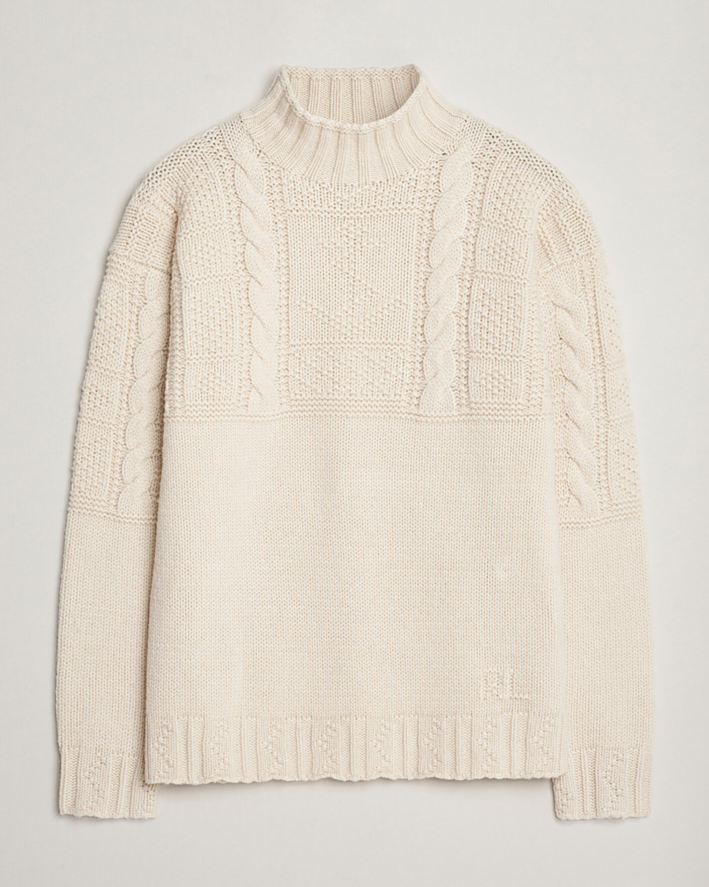 Hombres | Pre-owned Jerséis | Pre-owned | Polo Ralph Lauren Wool Knitted Aran Rollneck Cream M