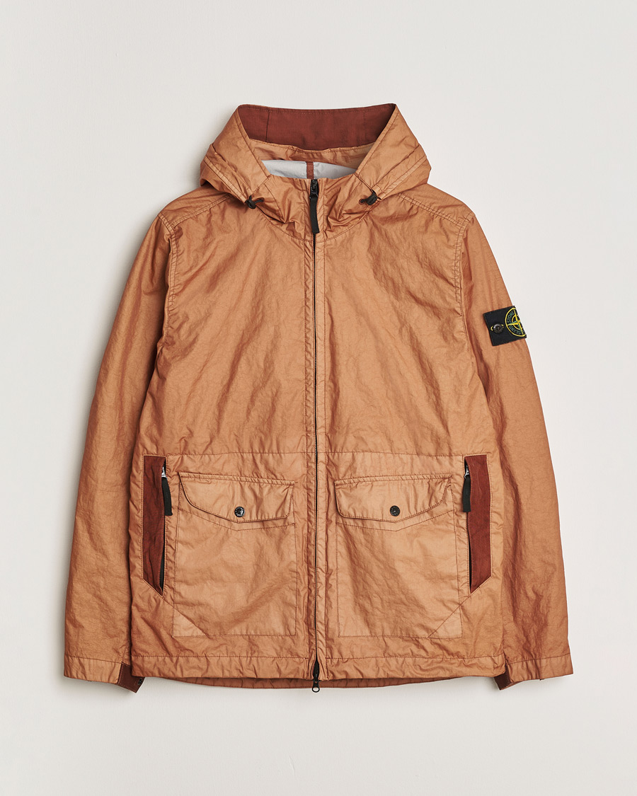 Hombres | Pre-owned Chaquetas | Pre-owned | Stone Island Membrana Hooded Jacket Rust M