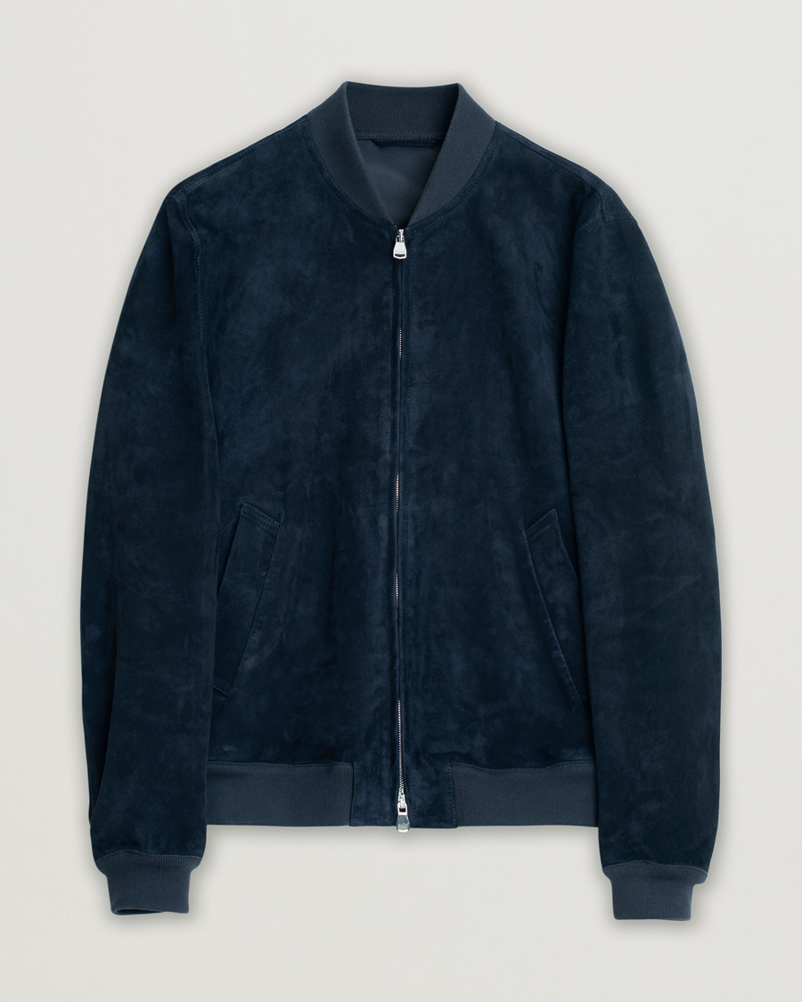 Hombres | Abrigos y chaquetas | Pre-owned | Valstar Zip Suede Jacket Navy
