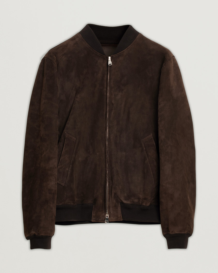 Hombres | Abrigos y chaquetas | Pre-owned | Valstar Zip Suede Jacket Dark Brown