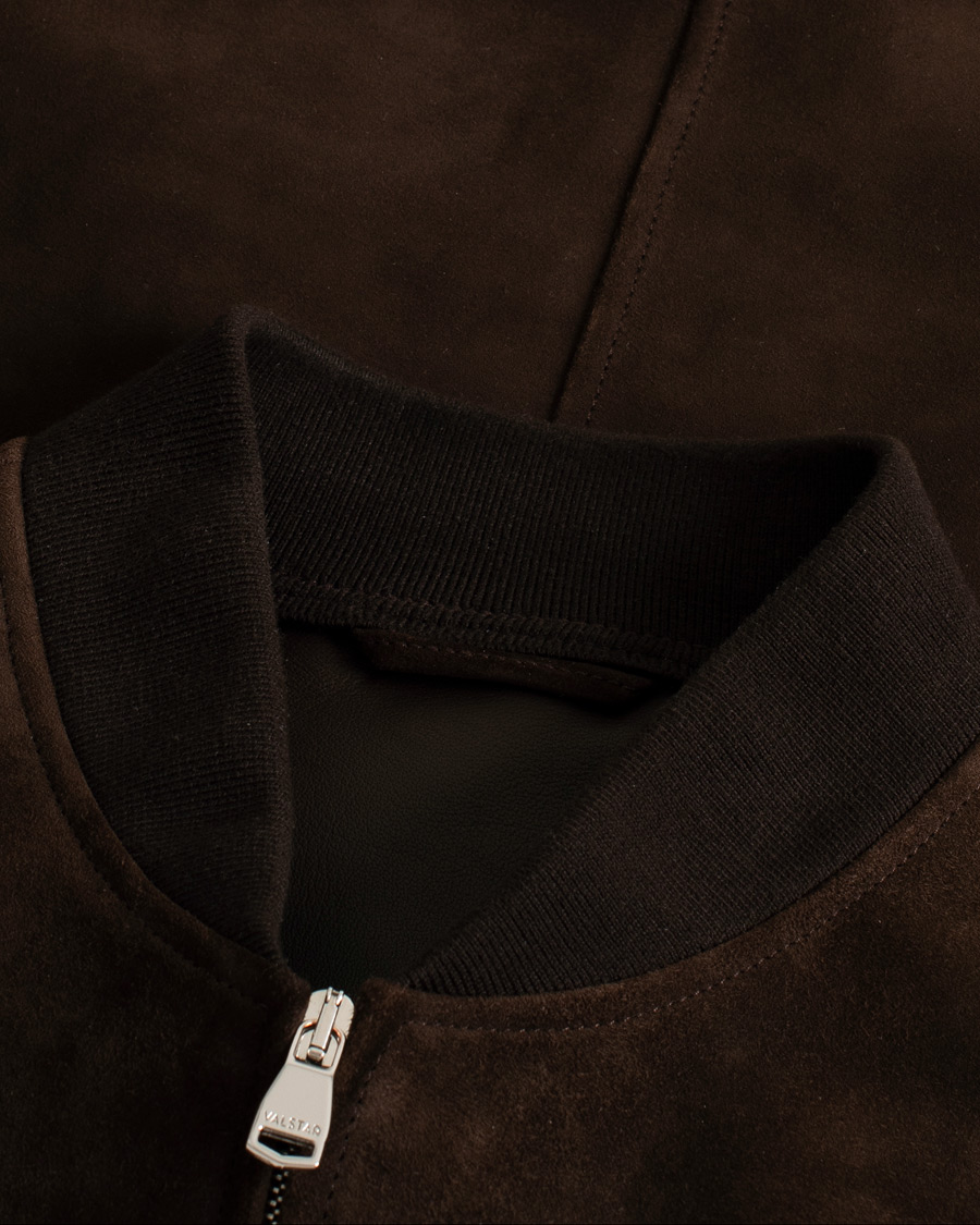 Hombres | Abrigos y chaquetas | Pre-owned | Valstar Zip Suede Jacket Dark Brown