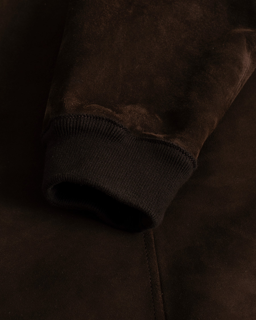 Hombres | Abrigos y chaquetas | Pre-owned | Valstar Zip Suede Jacket Dark Brown