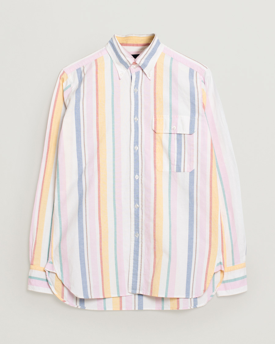 Hombres | Camisas | Pre-owned | Drake's Multi Stripe Oxford Shirt Multi