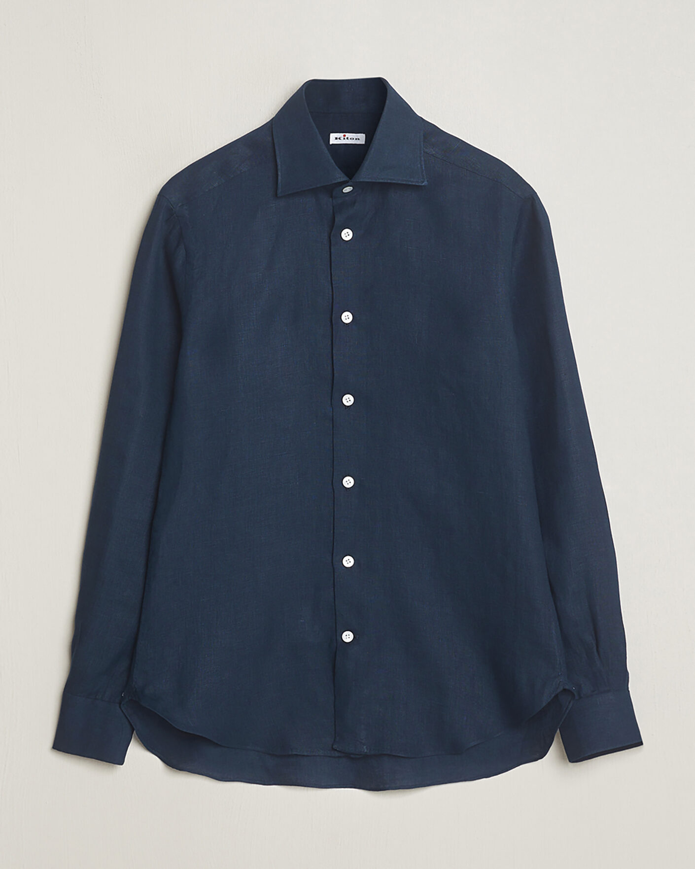 Hombres | Pre-owned Camisas | Pre-owned | Kiton Linen Sport Shirt Navy 38 - S