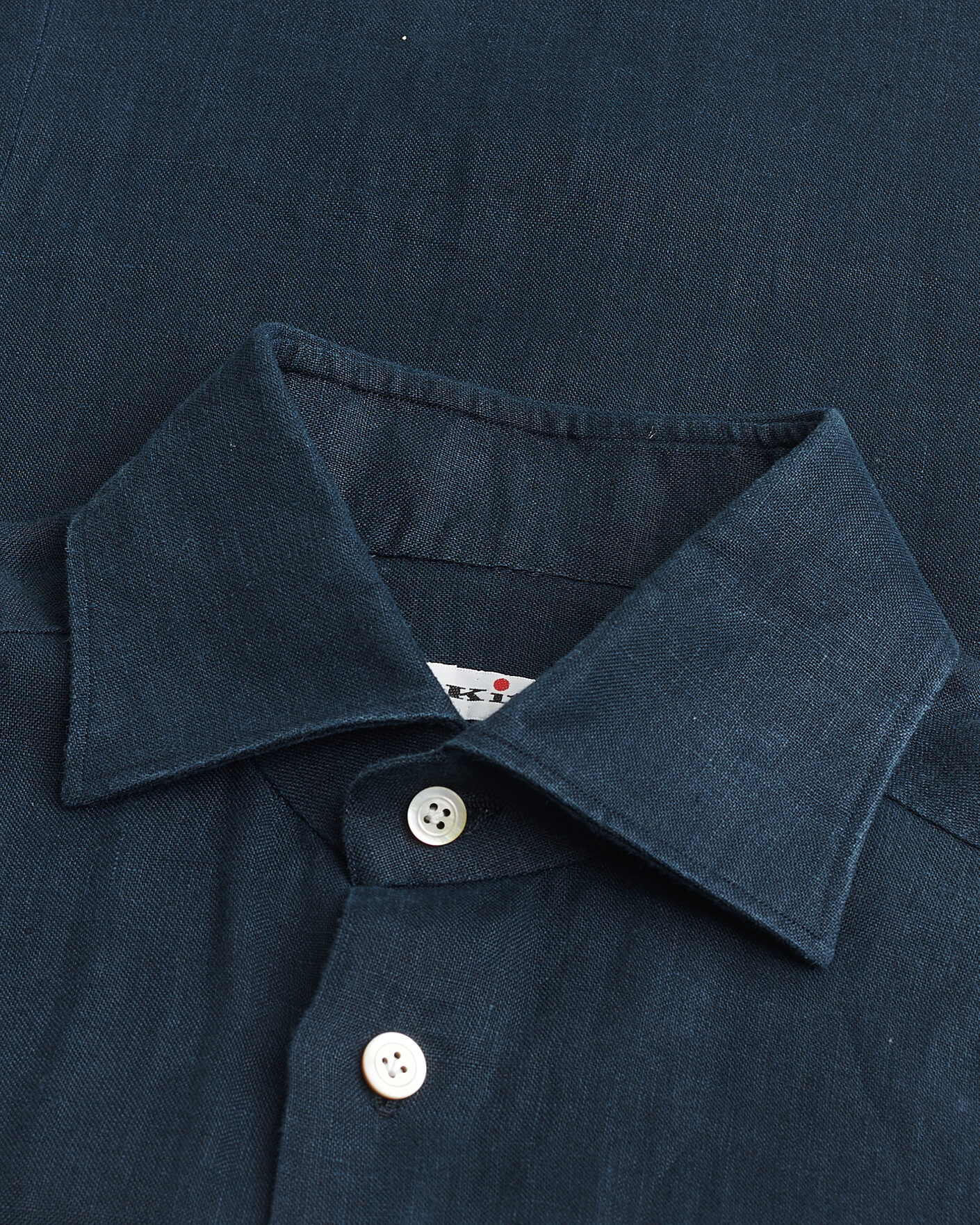 Hombres | Pre-owned Camisas | Pre-owned | Kiton Linen Sport Shirt Navy 38 - S