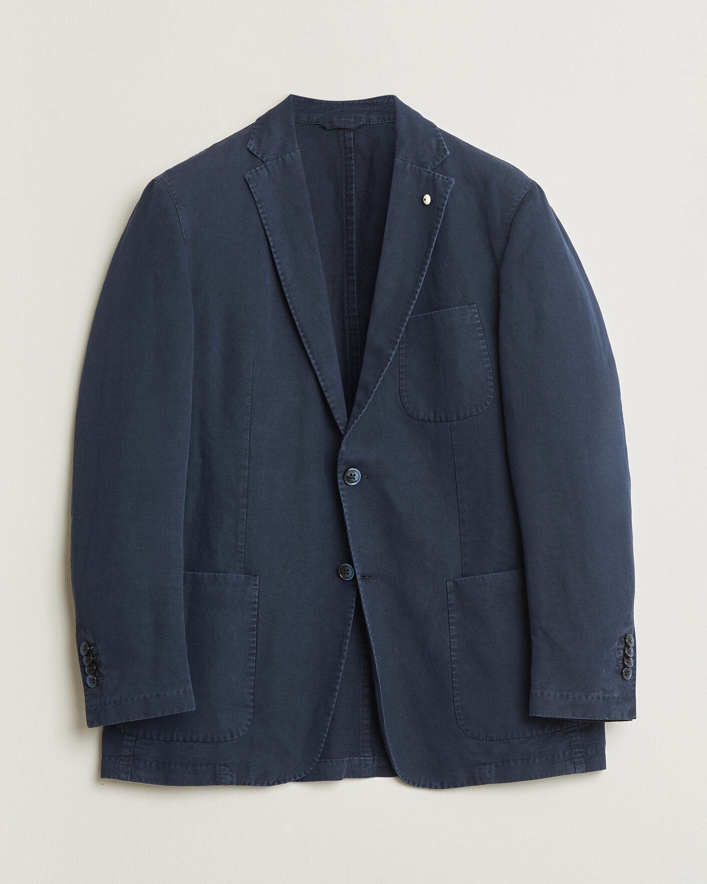 Hombres | Pre-owned Blazers | Pre-owned | L.B.M. 1911 Jack Regular Fit Cotton & Linen Blazer Navy 52