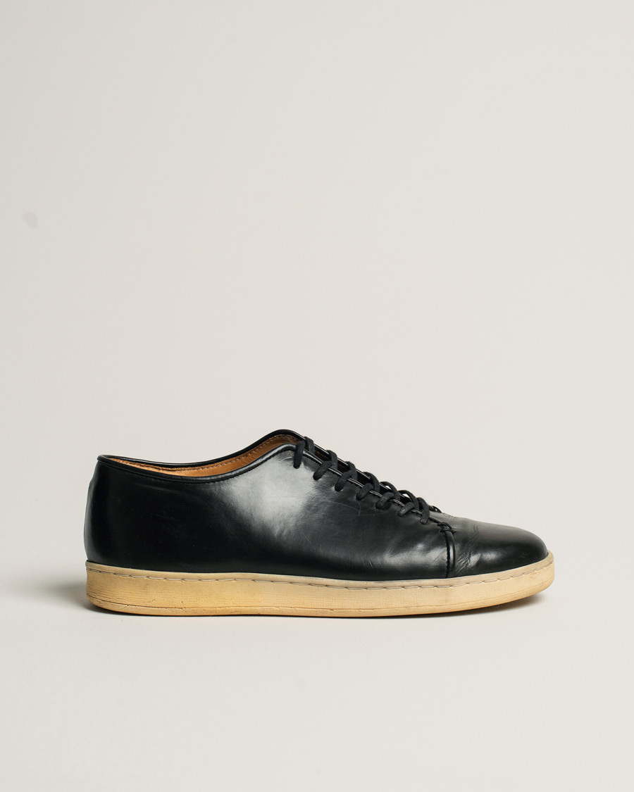 Hombres | Crown Northampton Harlestone Leather Sneaker Black UK7,5 | Pre-owned | Crown Northampton Harlestone Leather Sneaker Black UK7,5