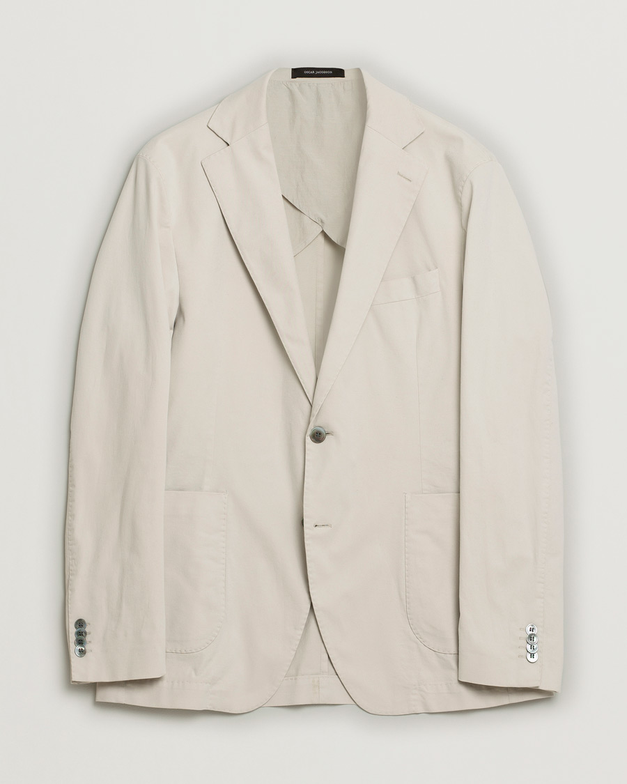 Hombres | Oscar Jacobson Ferry Cotton Patch Pocket Blazer Beige 50 | Pre-owned | Oscar Jacobson Ferry Cotton Patch Pocket Blazer Beige 50