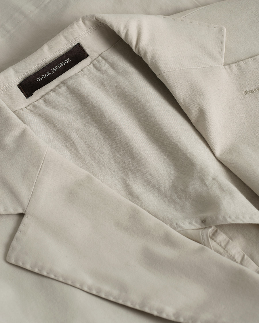 Hombres | Oscar Jacobson Ferry Cotton Patch Pocket Blazer Beige 50 | Pre-owned | Oscar Jacobson Ferry Cotton Patch Pocket Blazer Beige 50