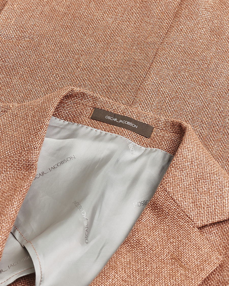 Hombres | Pre-owned Blazers | Pre-owned | Oscar Jacobson Ferry Hopsack Hemp/Wool Blazer Orange 54
